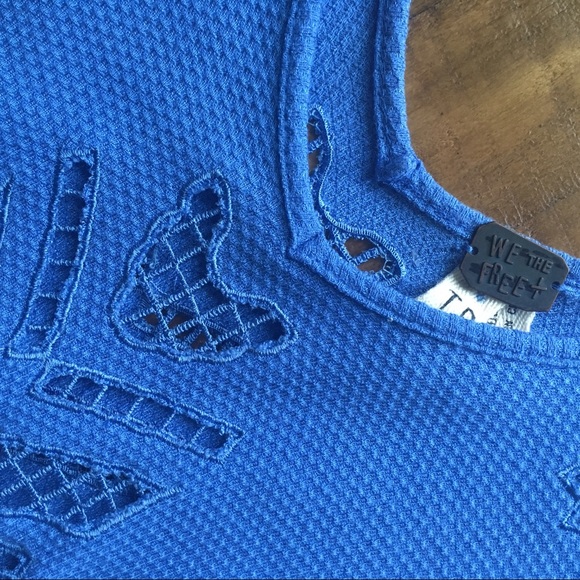 Free People Laser Cut Waffle Top - Picture 4 of 6